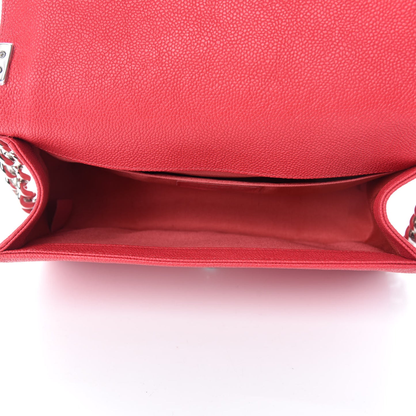 Caviar Quilted Medium Boy Flap Light Red