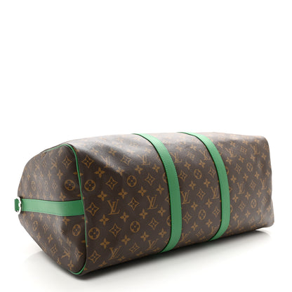 Louis Vuitton Monogram Macassar LV Colormania Keepall Bandouliere 50 Green 3 of 7