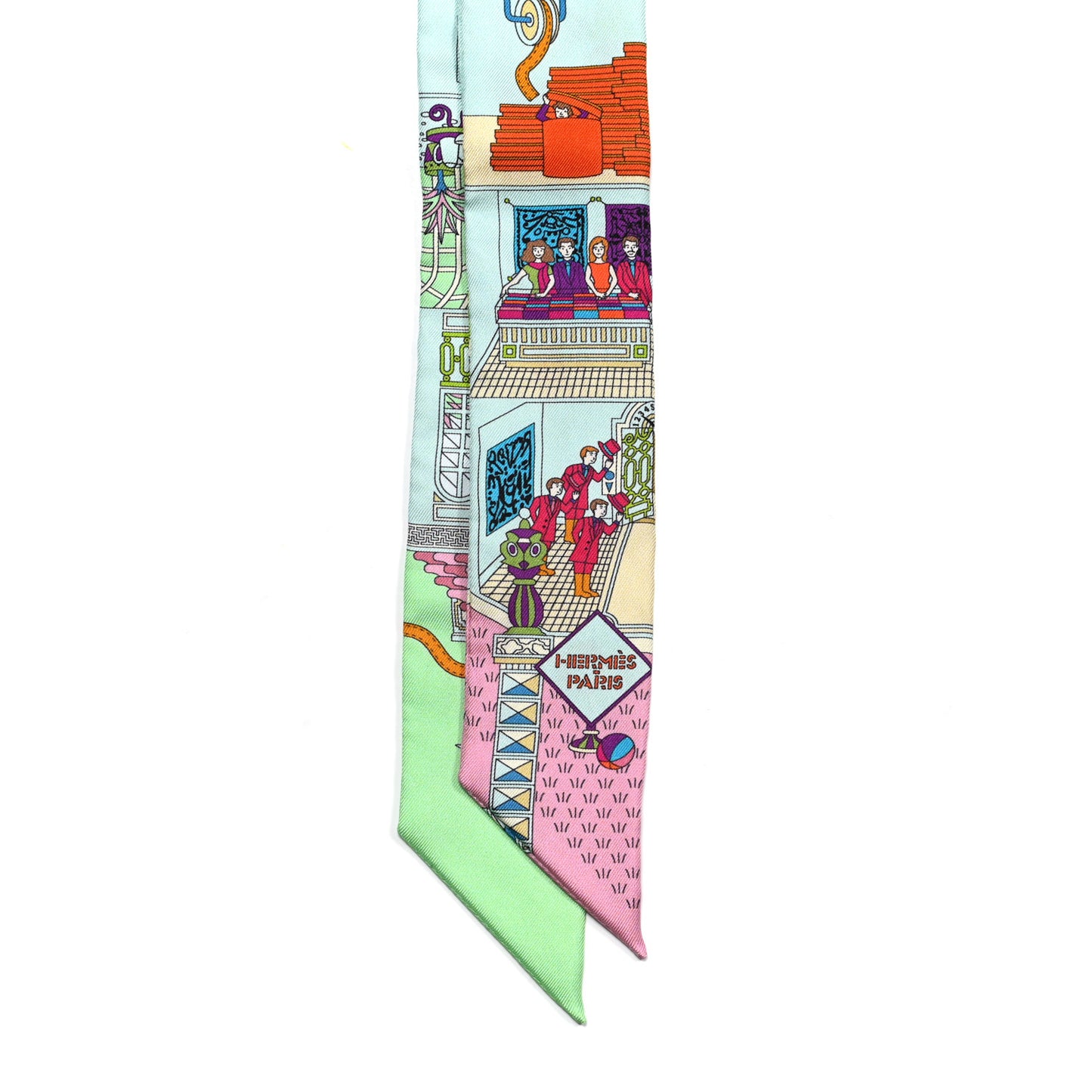 Silk La Maison des Carres Twilly Aqua Vert D'eau Rose