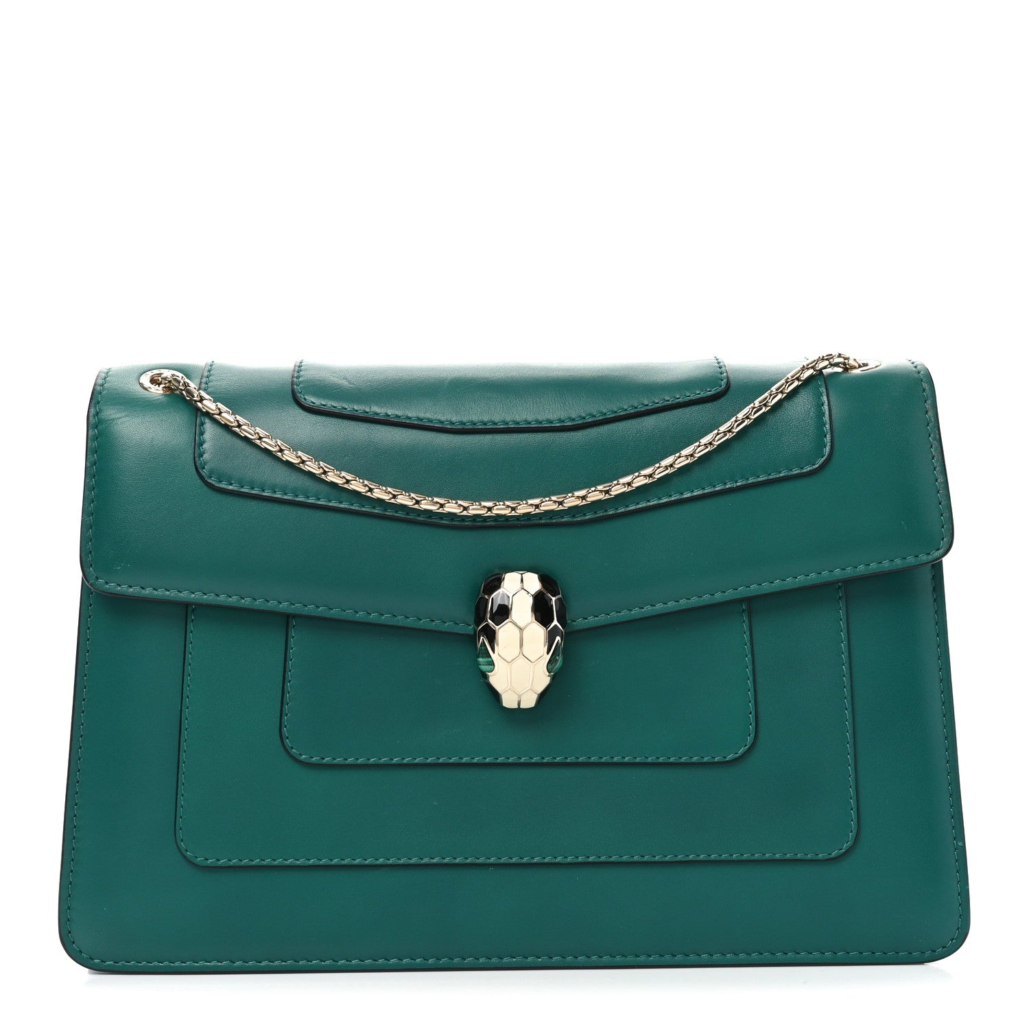 Bulgari Calfskin Serpenti Forever Shoulder Bag Emerald Green 1 of 10