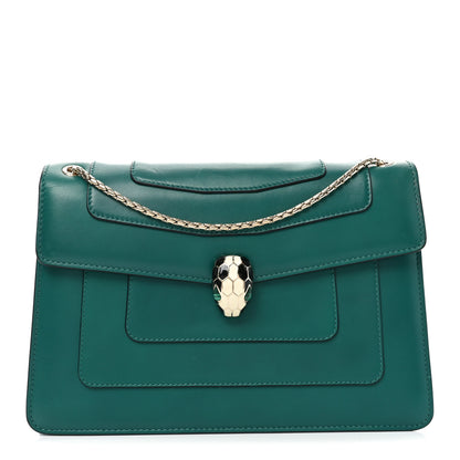 Bulgari Calfskin Serpenti Forever Shoulder Bag Emerald Green 1 of 10