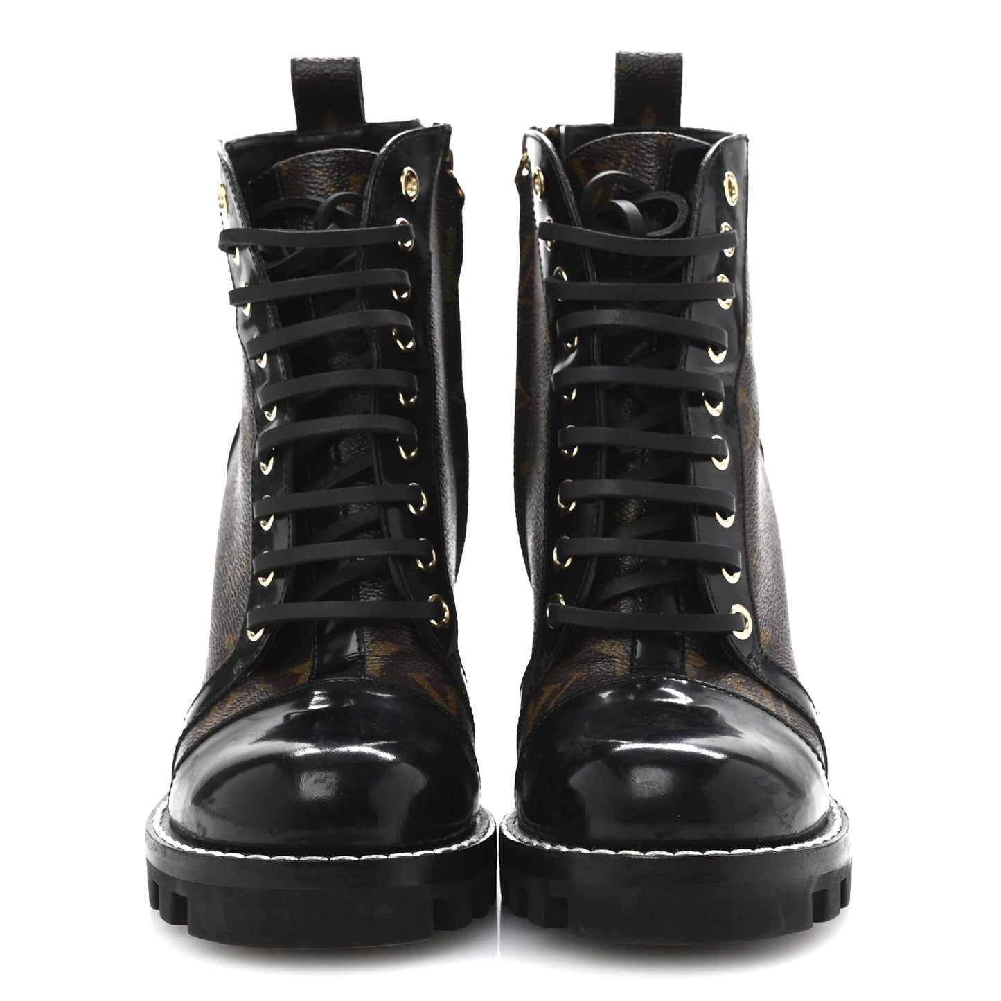 Patent Calfskin Monogram Star Trail Ankle Boots 36.5 Black