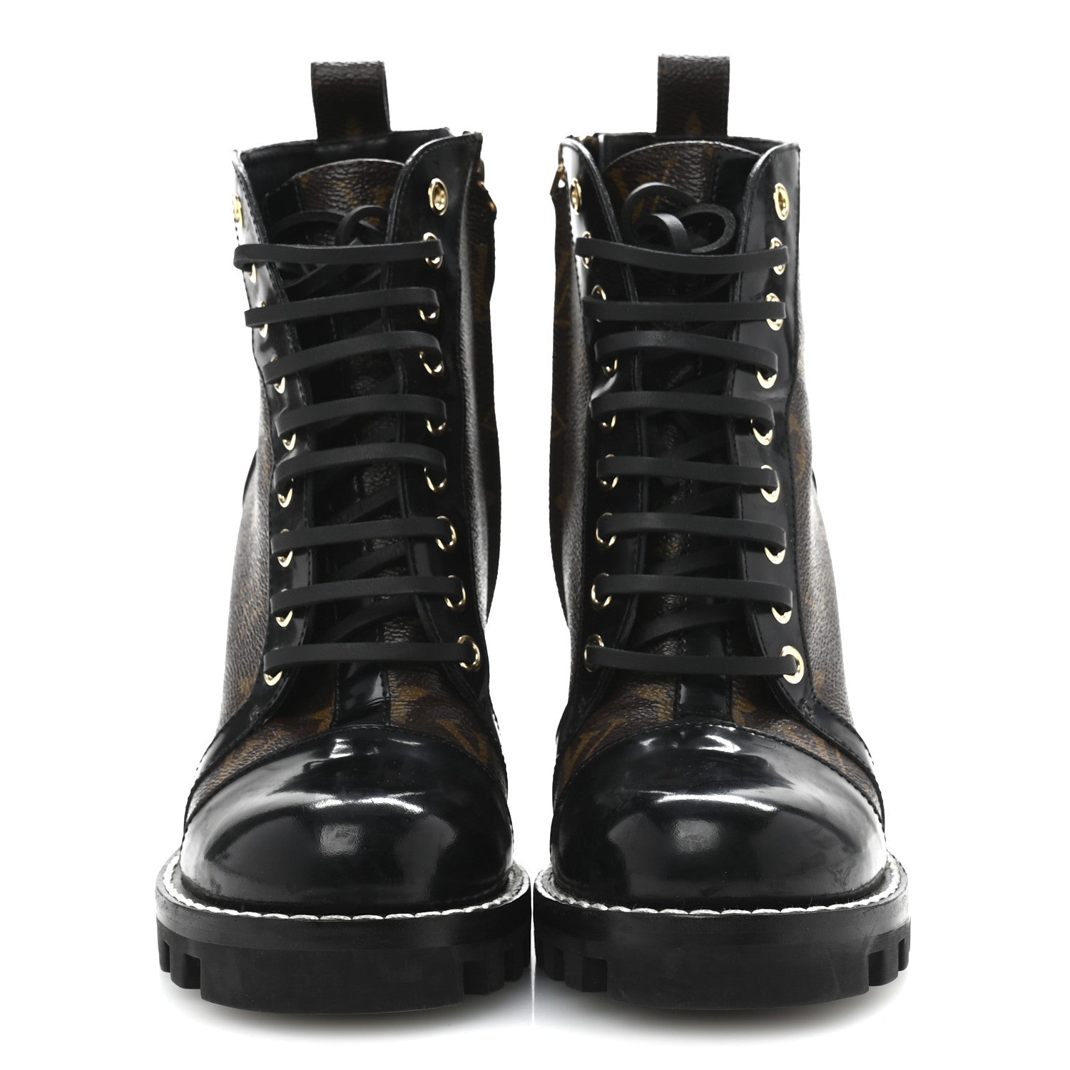 Louis Vuitton Patent Calfskin Monogram Star Trail Ankle Boots 36.5 Black 3 of 10