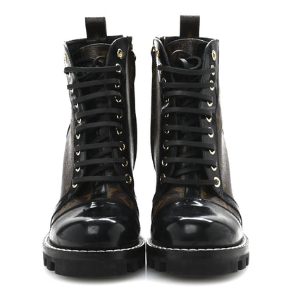 Louis Vuitton Patent Calfskin Monogram Star Trail Ankle Boots 36.5 Black 3 of 10
