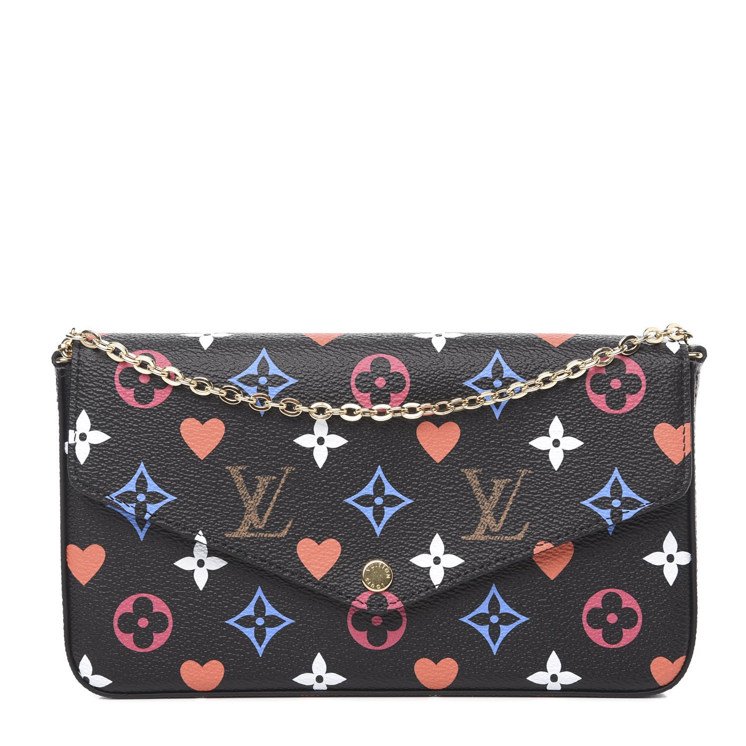 Louis Vuitton Game On Felicie Chain Wallet Black 1 of 11