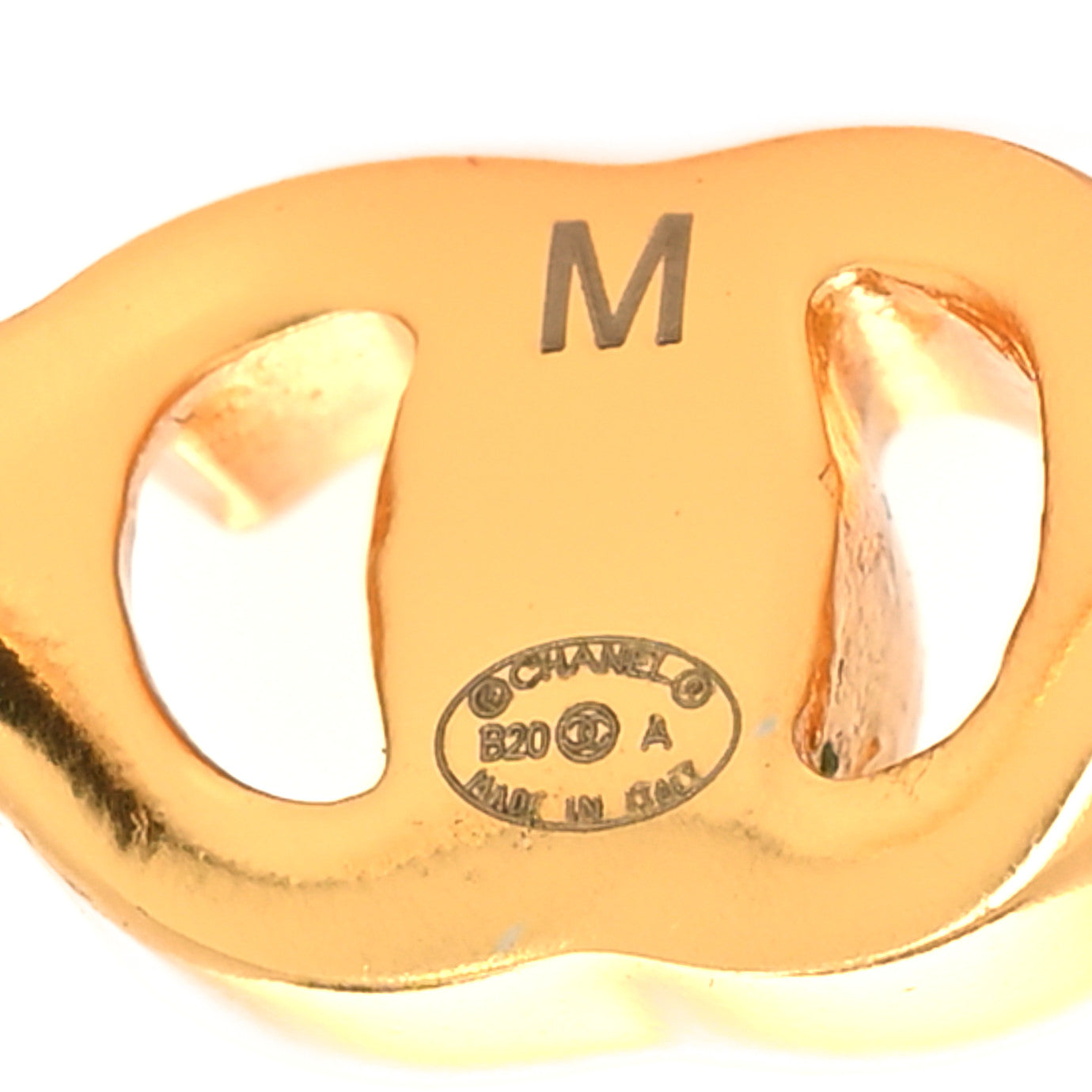 Pearl CC Cuff Bracelet M Gold Pearly White
