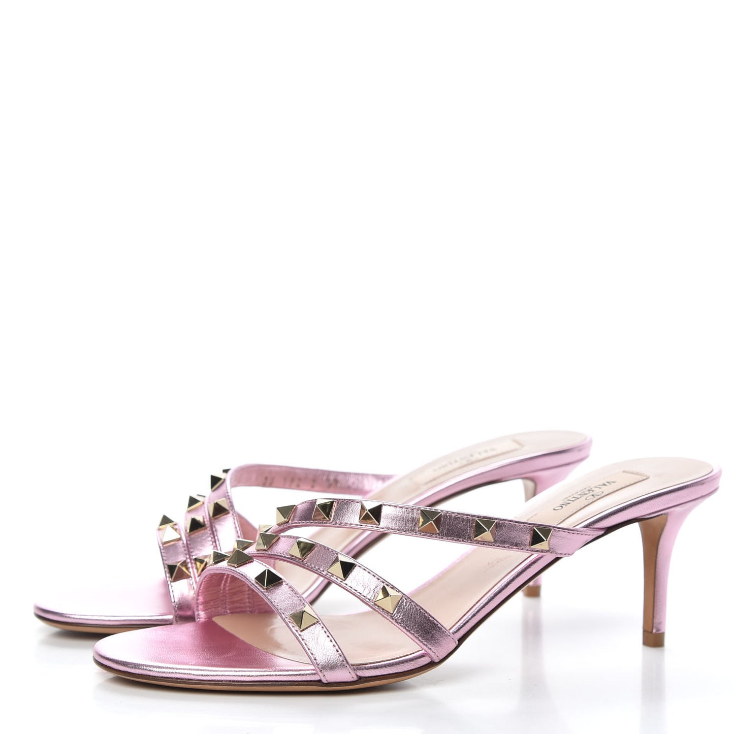 Metallic Nappa Rockstud 60mm Slide Sandals 39 Giacinto