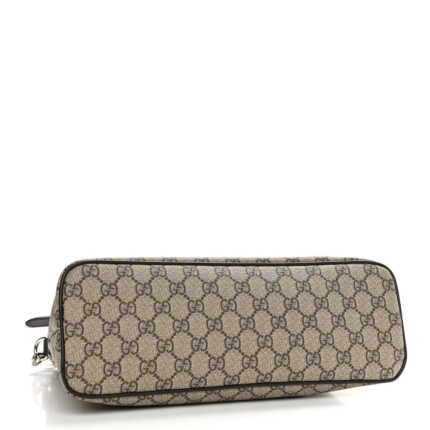 GG Supreme Monogram Small Zippered Tote Dark Brown