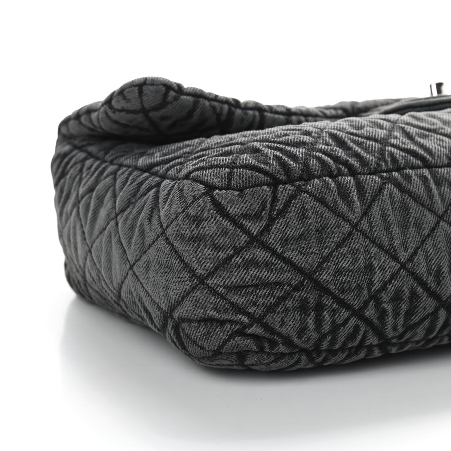 Chanel Denim Quilted Denimpression Flap Grey Black 7 of 9