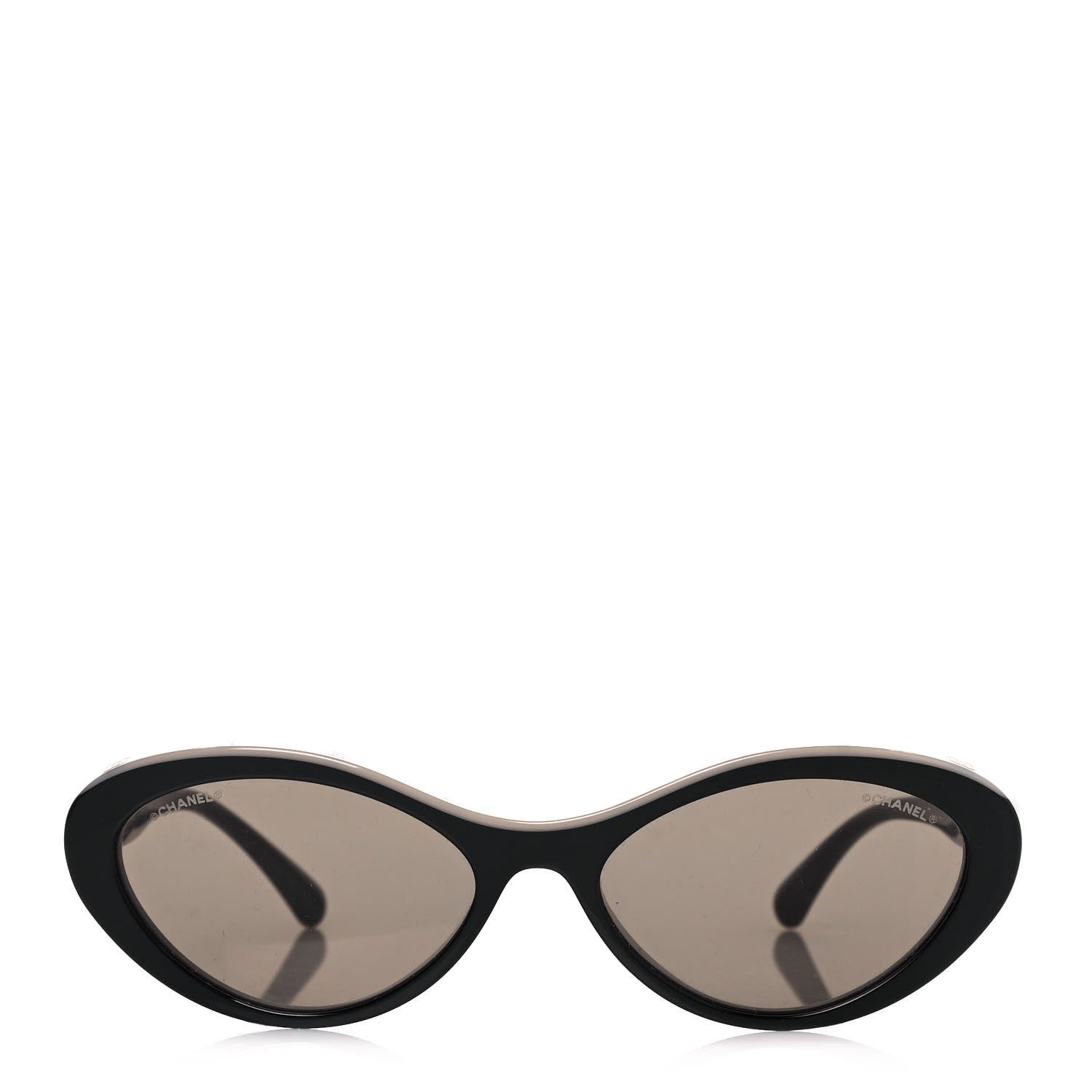 Chanel Acetate Oval Sunglasses 5416 Black Beige 2 of 8