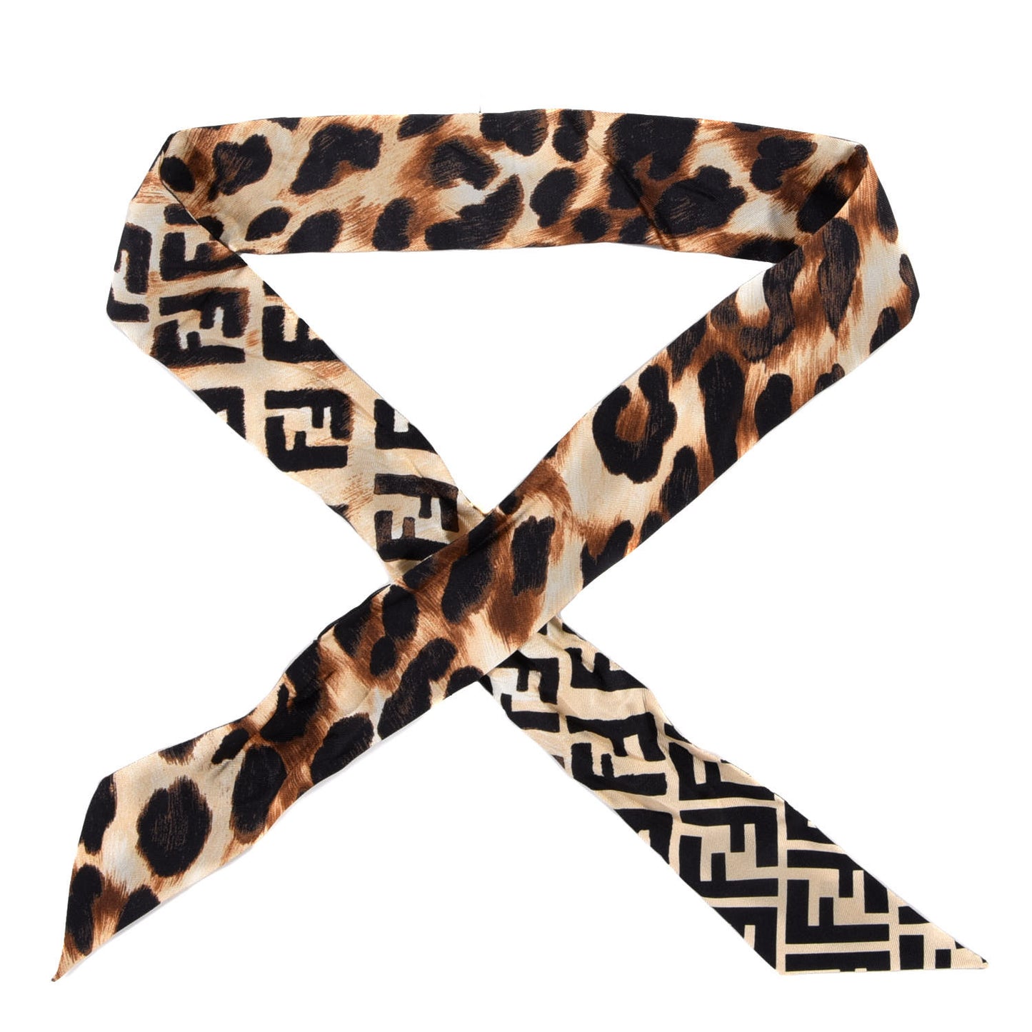 Silk Leopard Printed Wrappy Bandeau Multicolor