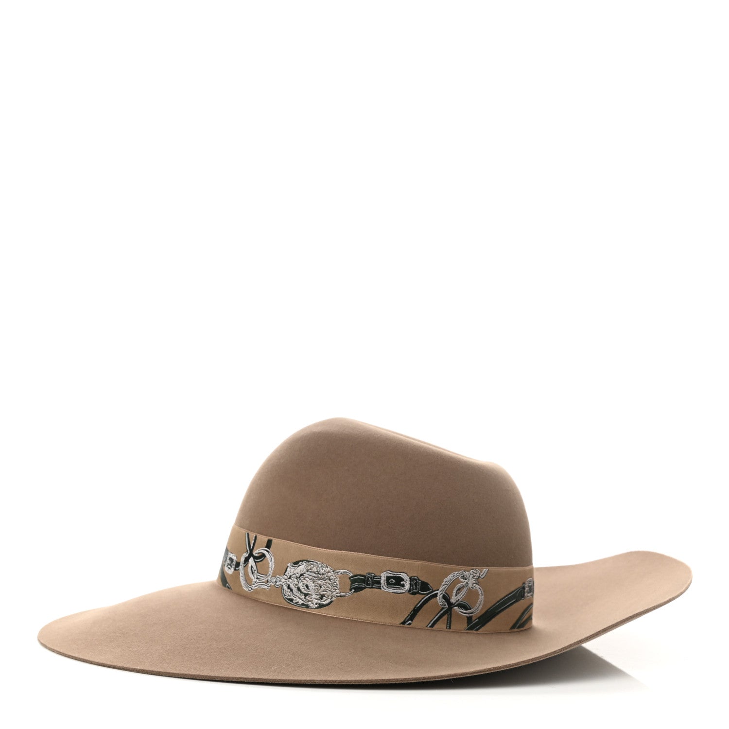 Hermes Rabbit Felt Brides de Gala Francoise Hat 57 Etoupe 4 of 9