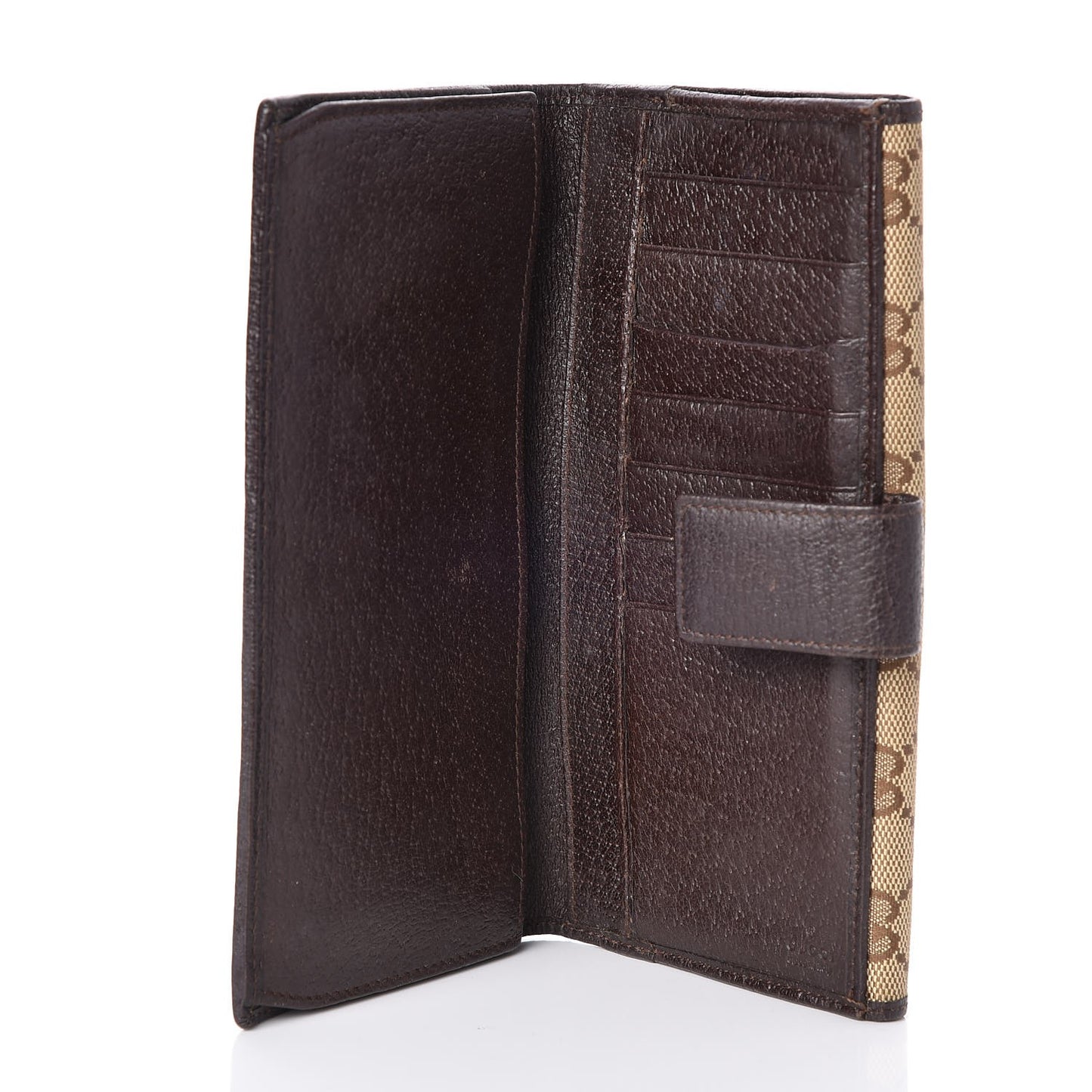 Monogram Metal Bar Continental Flap Wallet Beige Ebony Dark Brown