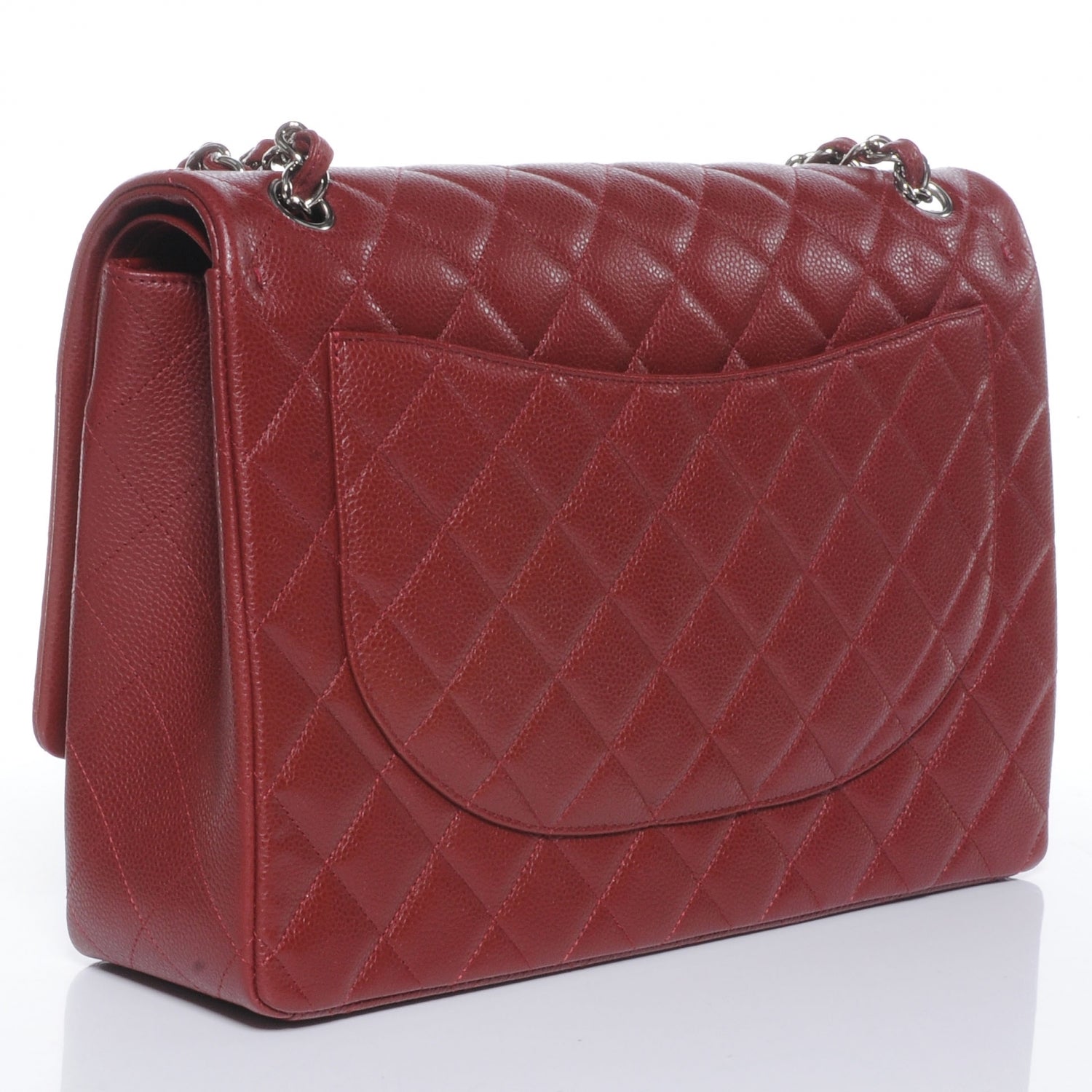 Chanel Caviar Quilted Maxi Double Flap Red 3 of 8
