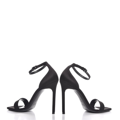 Saint Laurent Satin Jane 80 Ankle Strap Sandals 39 Black 5 of 11
