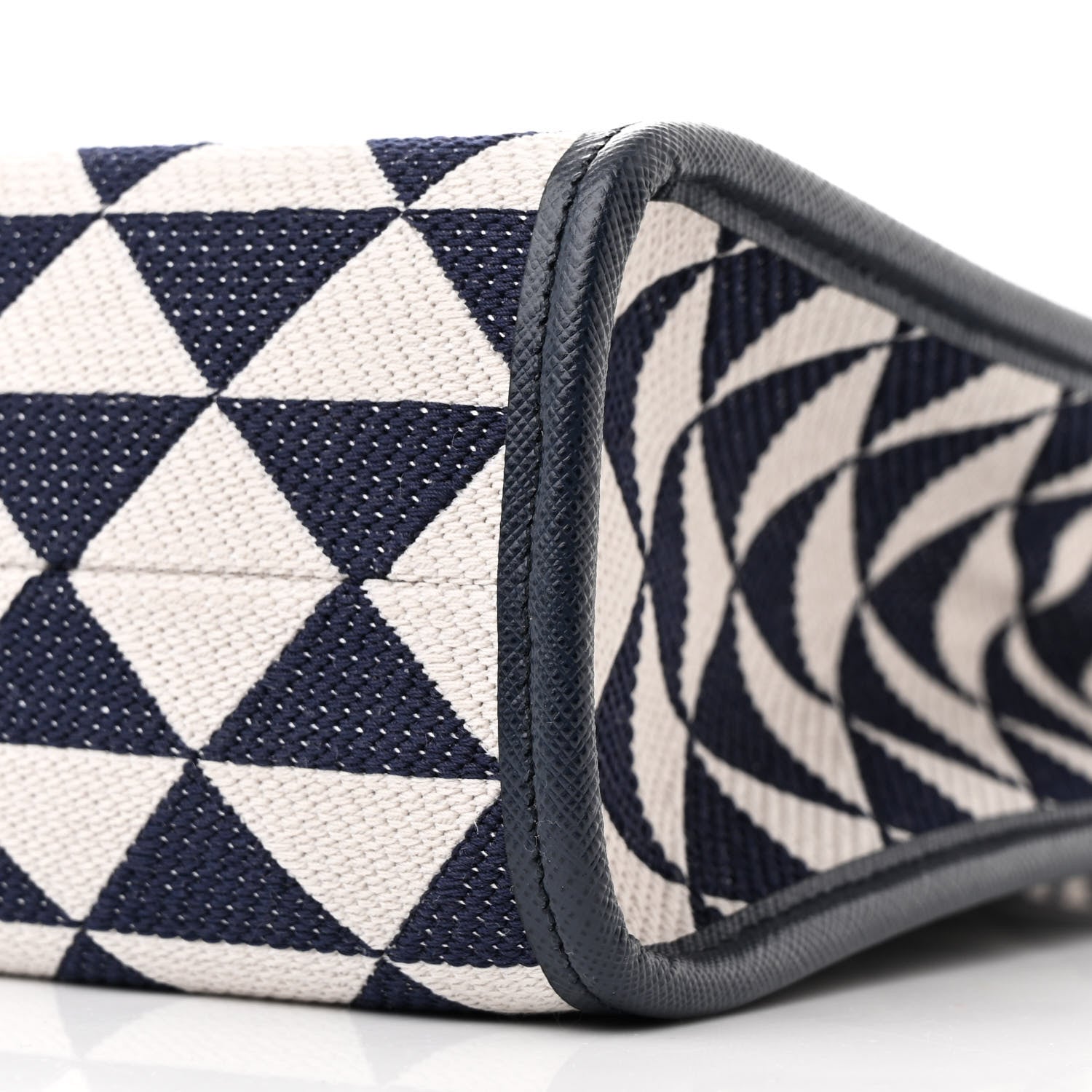 Prada Jacquard Saffiano Triangolo Symbole Embroidered Small Tote Baltico Talco 10 of 12