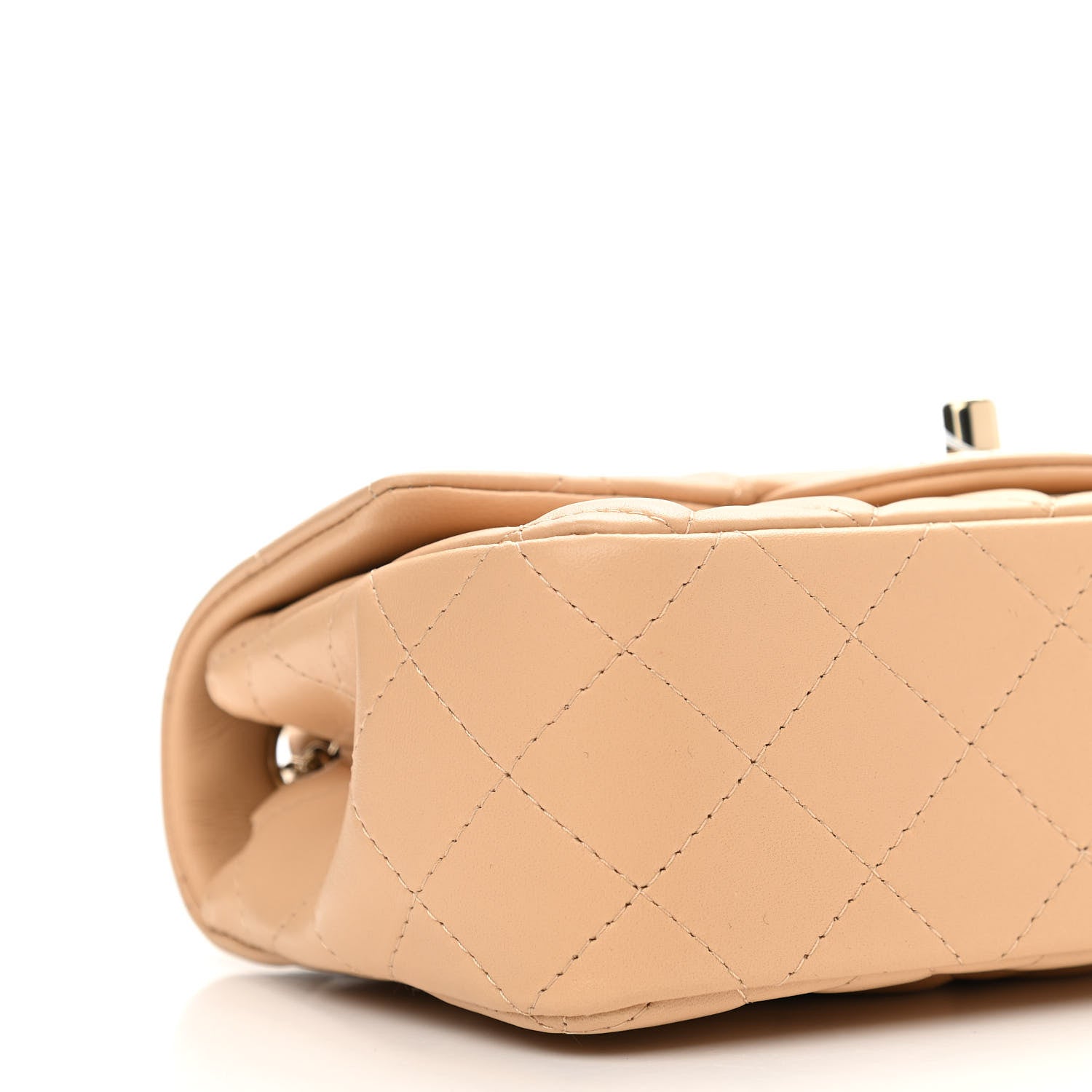 Chanel Lambskin Quilted Mini Rectangular Flap Beige 9 of 11