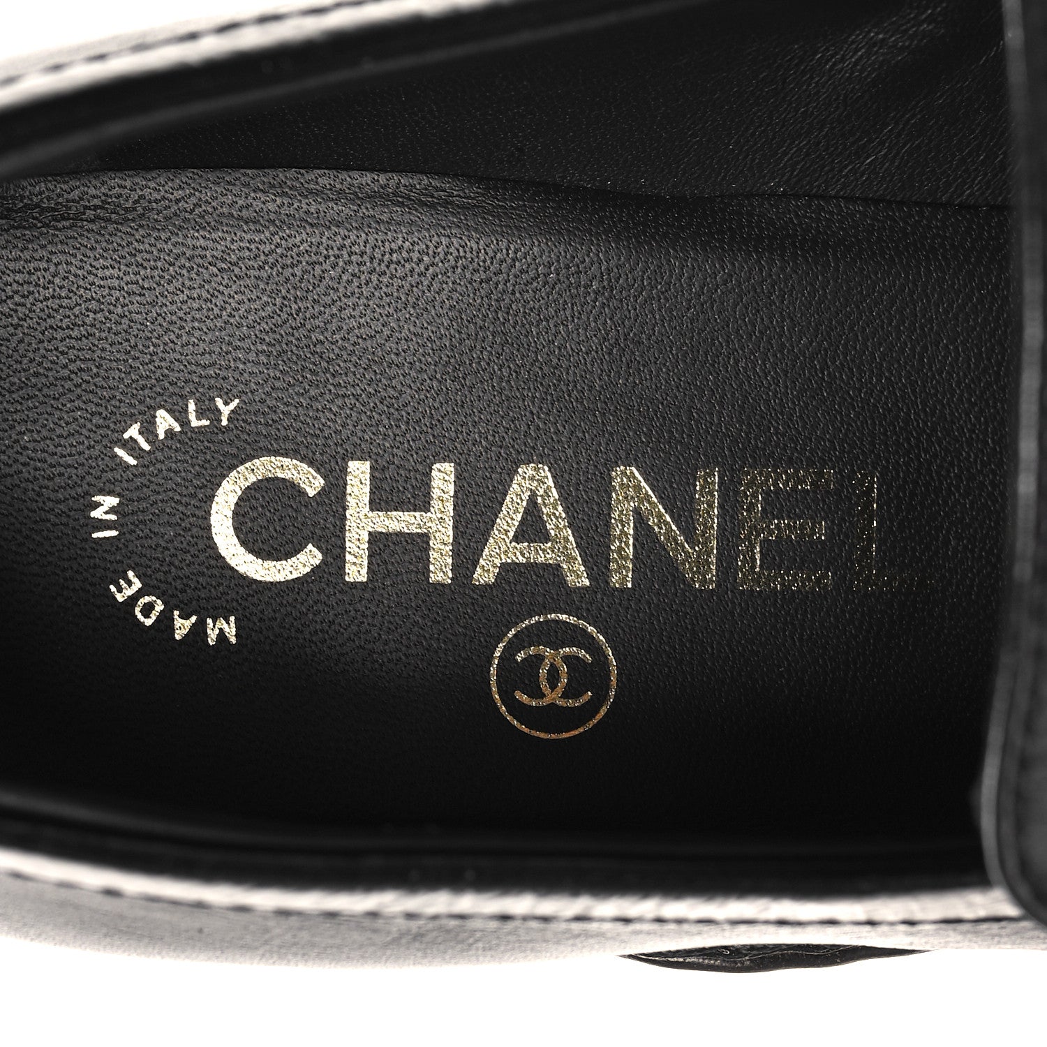 Chanel Shiny Calfskin Metal CC Loafers 37 Black 9 of 9