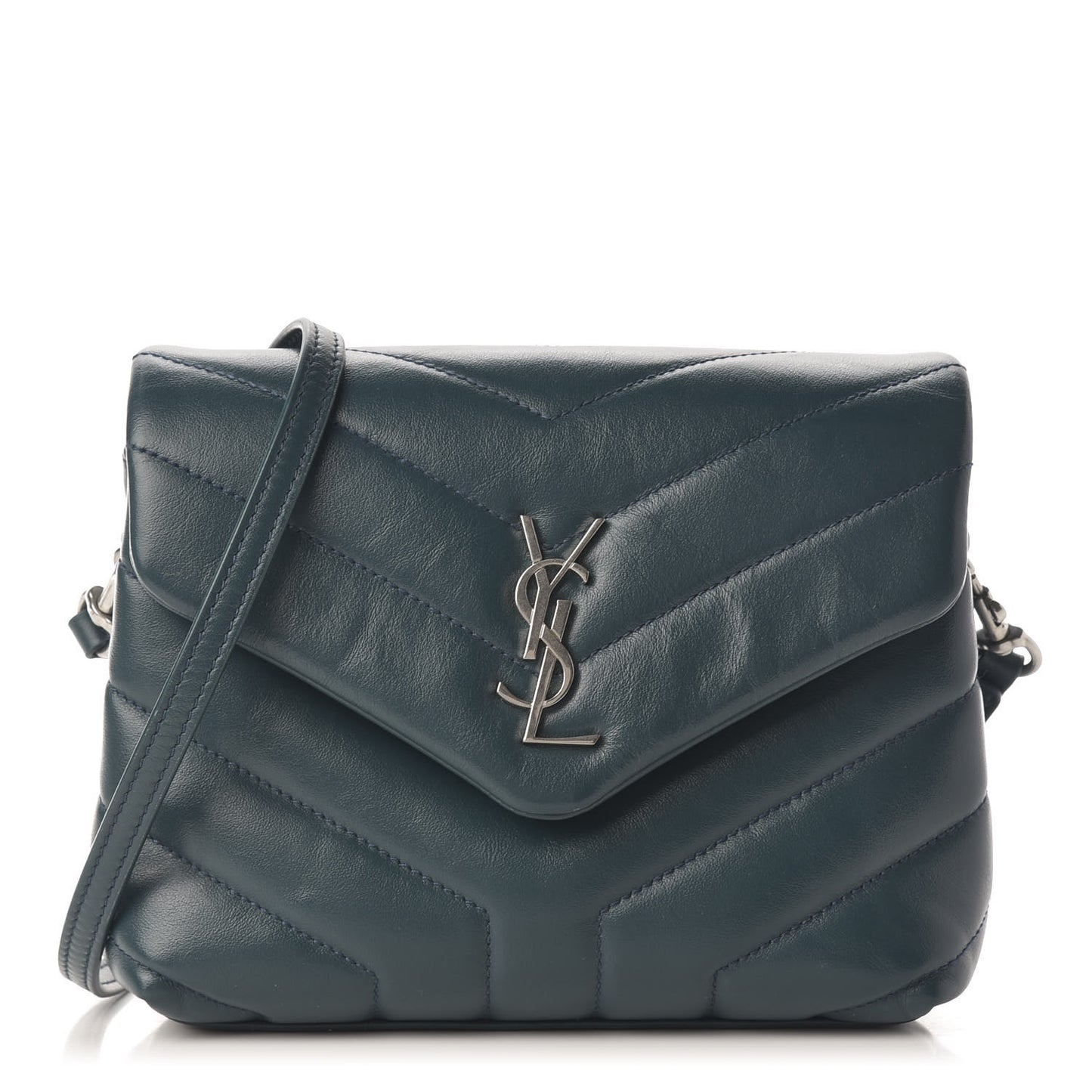 Calfskin Y Quilted Monogram Toy Loulou Satchel Dark Turquoise