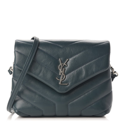 Saint Laurent Calfskin Y Quilted Monogram Toy Loulou Satchel Dark Turquoise 1 of 13