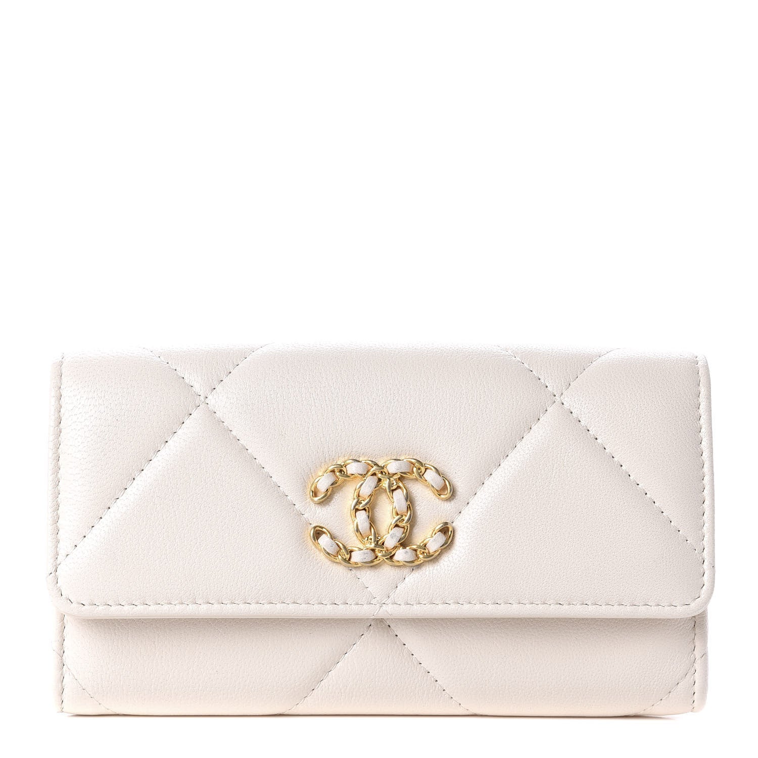 Chanel Goatskin Quilted 19 Flap Wallet Light Beige 1 of 12
