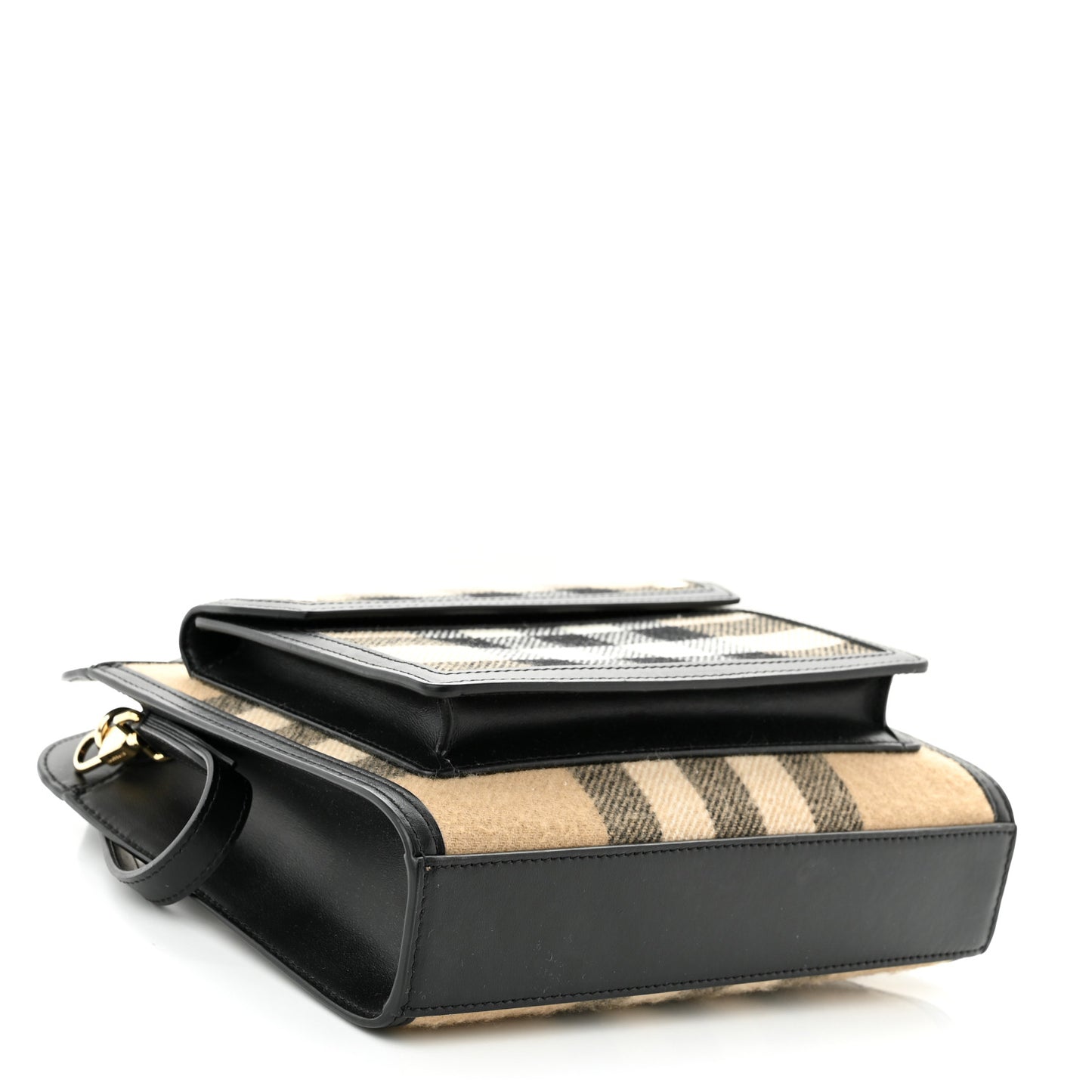 Smooth Calfskin Cashmere Check Mini Pocket Bag Black