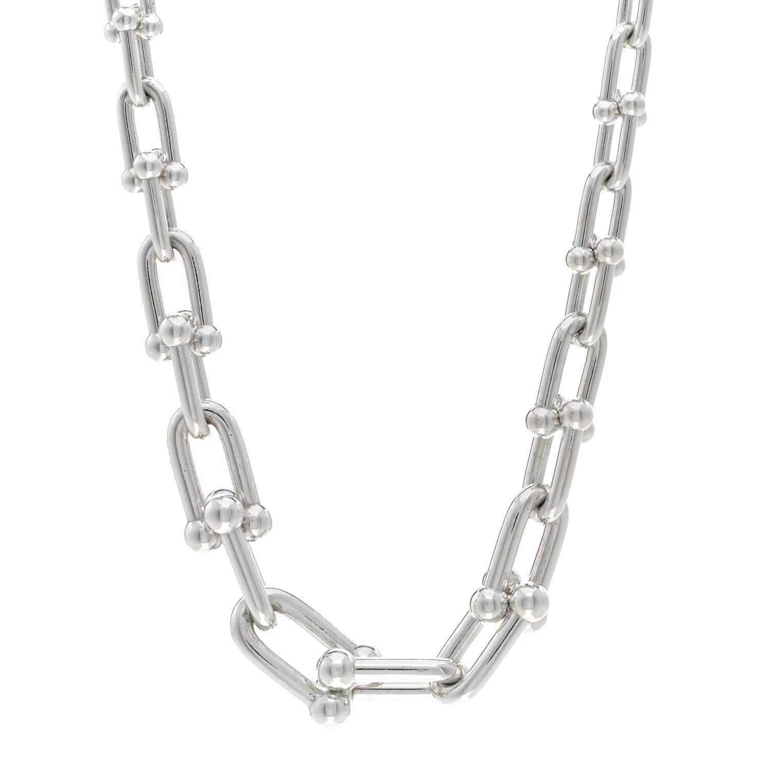 Tiffany Sterling Silver HardWear Graduated Link Necklace 1 of 6