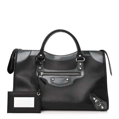 Balenciaga Smooth Calfskin Metallic Patent Giant 12 Silver Hardware City Black Gris 1 of 11