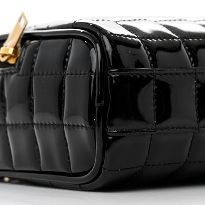 Saint Laurent Patent Calfskin Carre Quilted Cassandre Mini Camera Bag Black 9 of 10