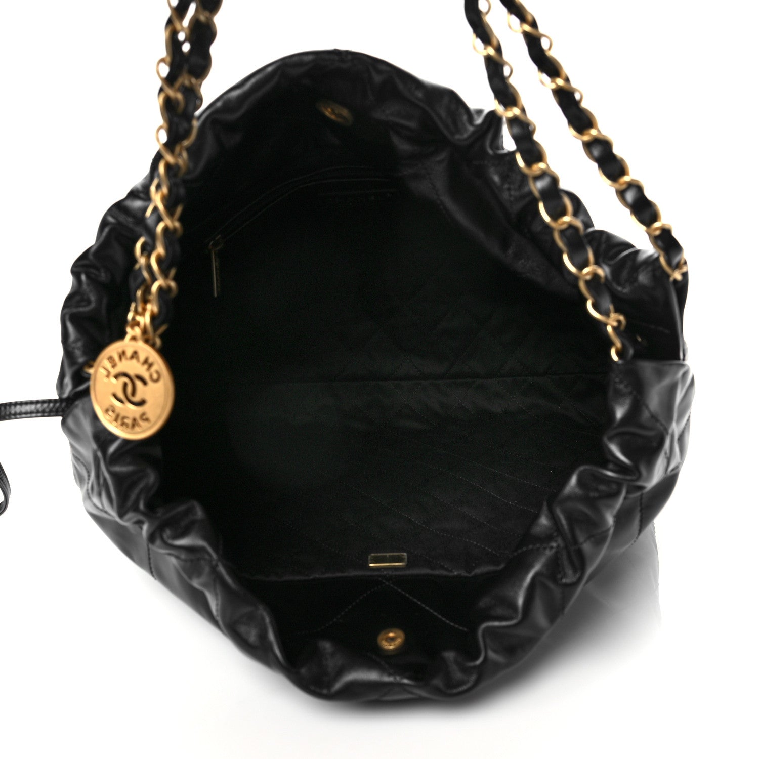 Chanel Shiny Calfskin Quilted Chanel 22 Black 6 of 12