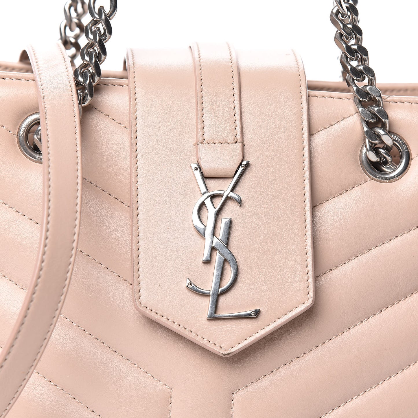 Calfskin Y Quilted Monogram Small Loulou Shopper Marble Pink
