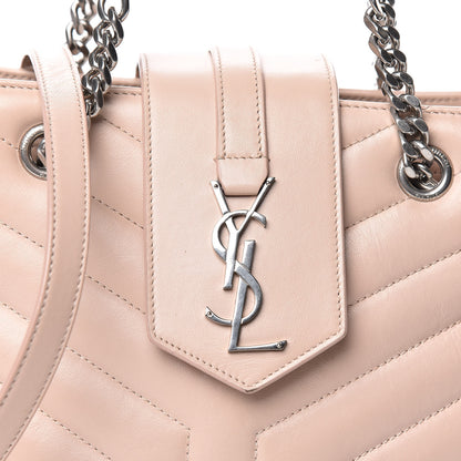 Saint Laurent Calfskin Y Quilted Monogram Small Loulou Shopper Marble Pink 10 of 10