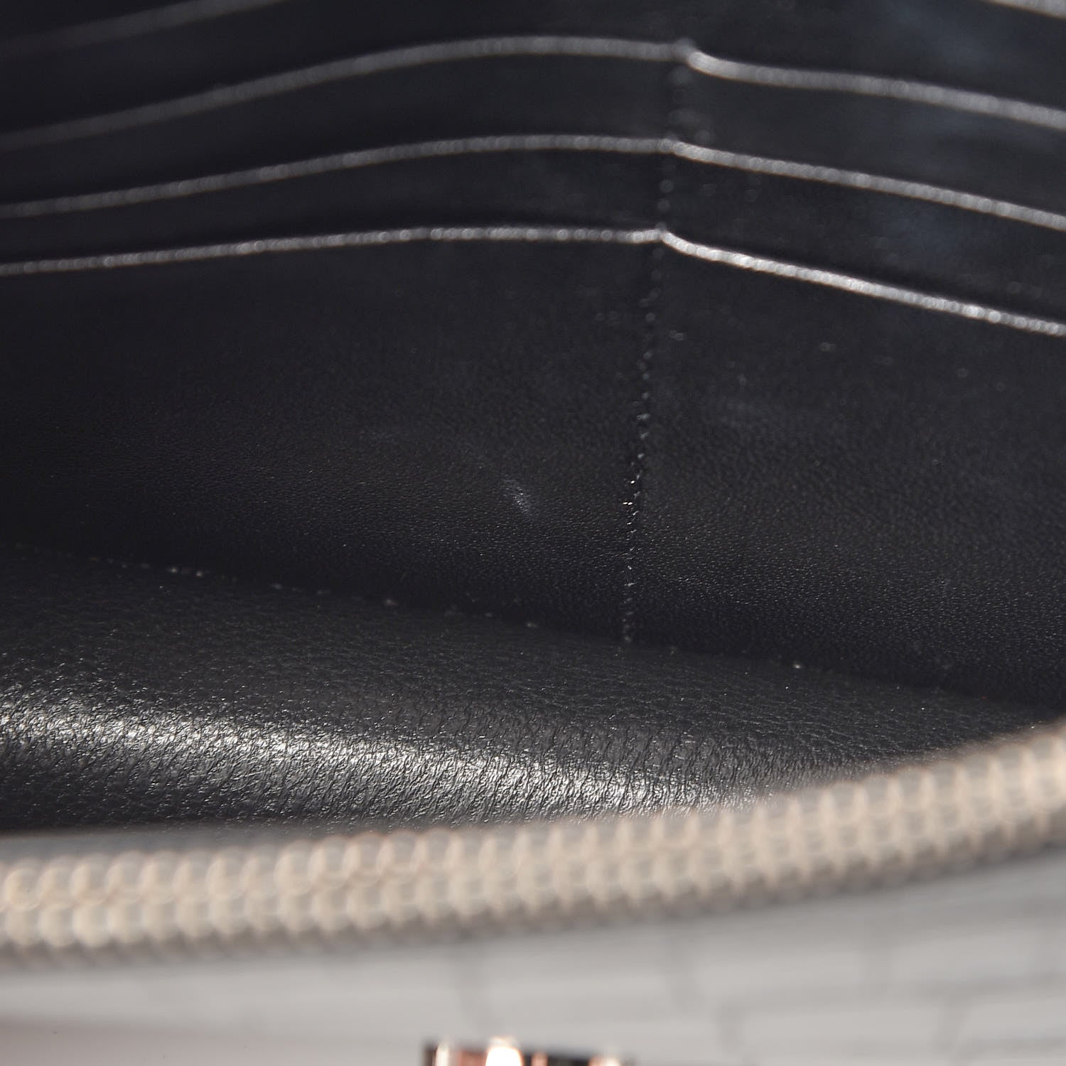 Saint Laurent Calfskin Crocodile Embossed Kate Monogram Tassel Chain Wallet Black 8 of 12
