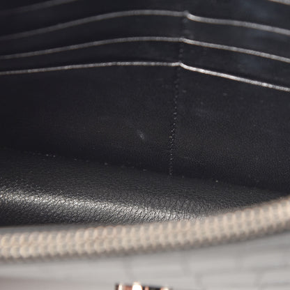 Saint Laurent Calfskin Crocodile Embossed Kate Monogram Tassel Chain Wallet Black 8 of 12