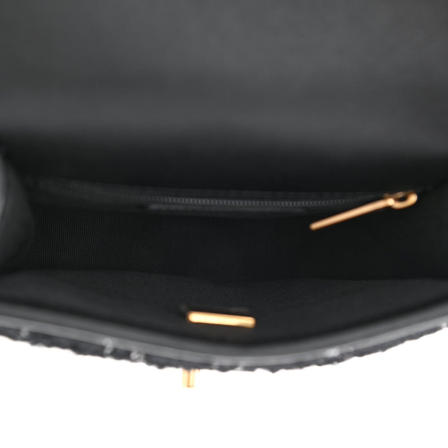 Tweed School Memory Mini Top Handle Flap Black White