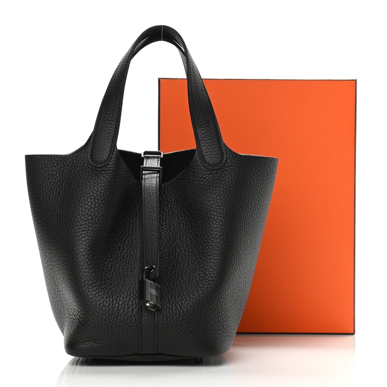 Hermes Taurillon Clemence Monochrome Picotin Lock 18 PM Black 10 of 10