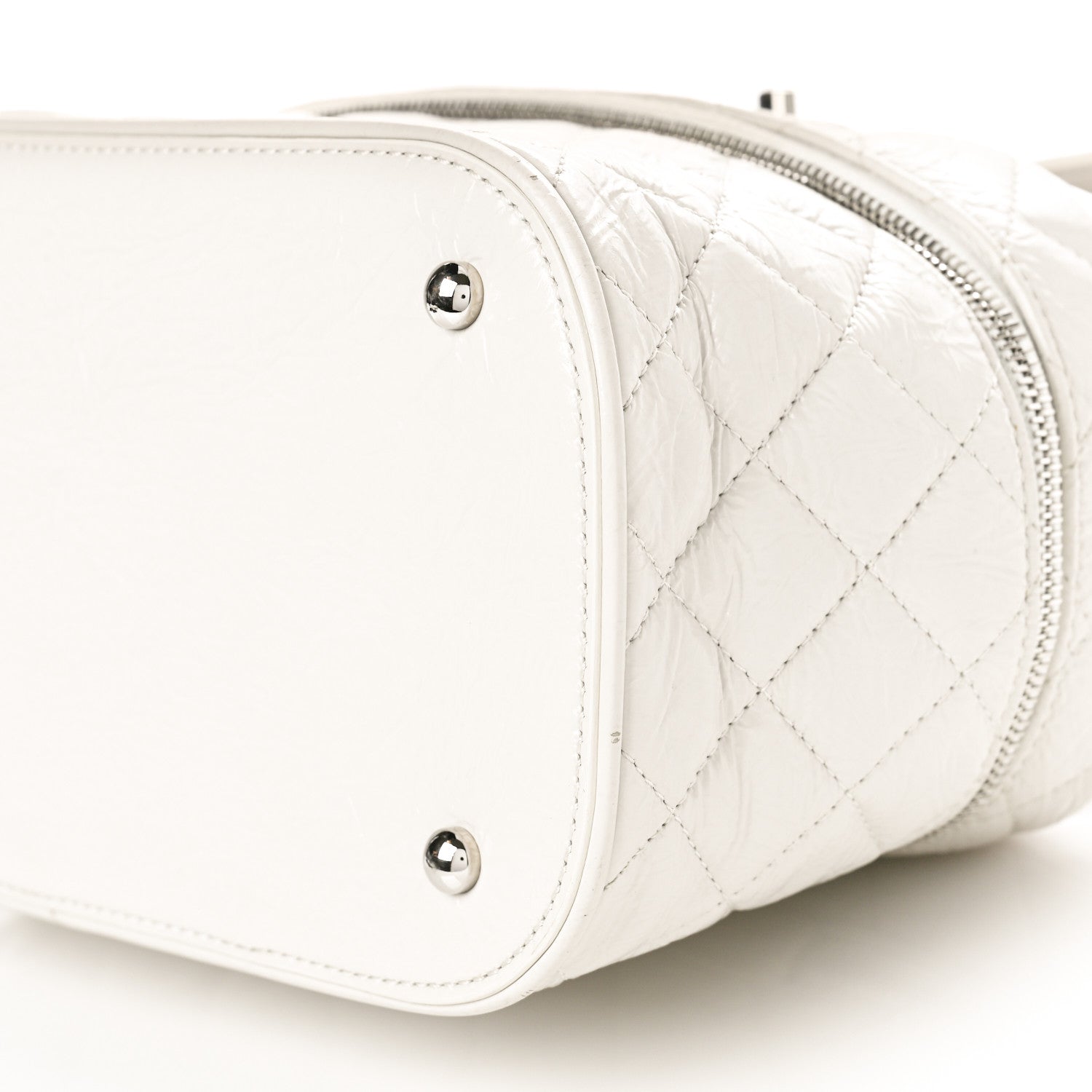 Chanel Crumpled Calfskin PVC Quilted Backpack White 10 of 17