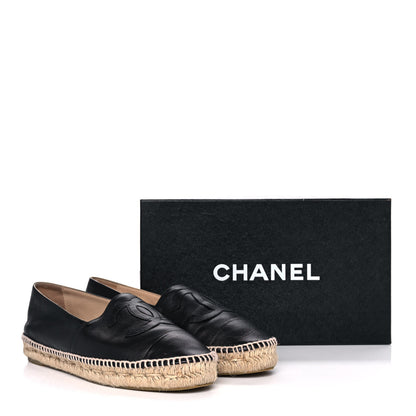 Chanel Lambskin CC Espadrilles 38 Black 10 of 10