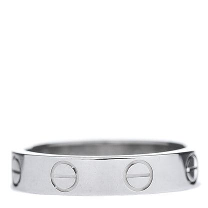 Cartier 18K White Gold 3.5mm LOVE Wedding Band Ring 48 4.5 3 of 5