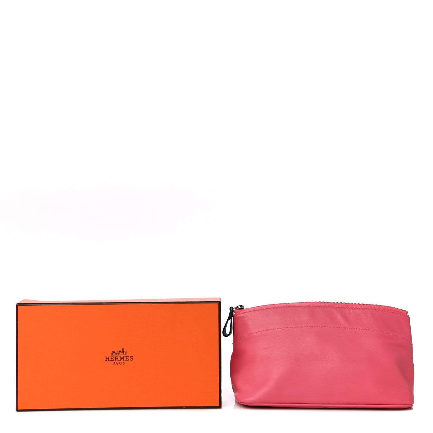 Hermes Lambskin Swift Tohubohu Pouch PM Rose Azalee Bleu Zanzibar 15 of 15