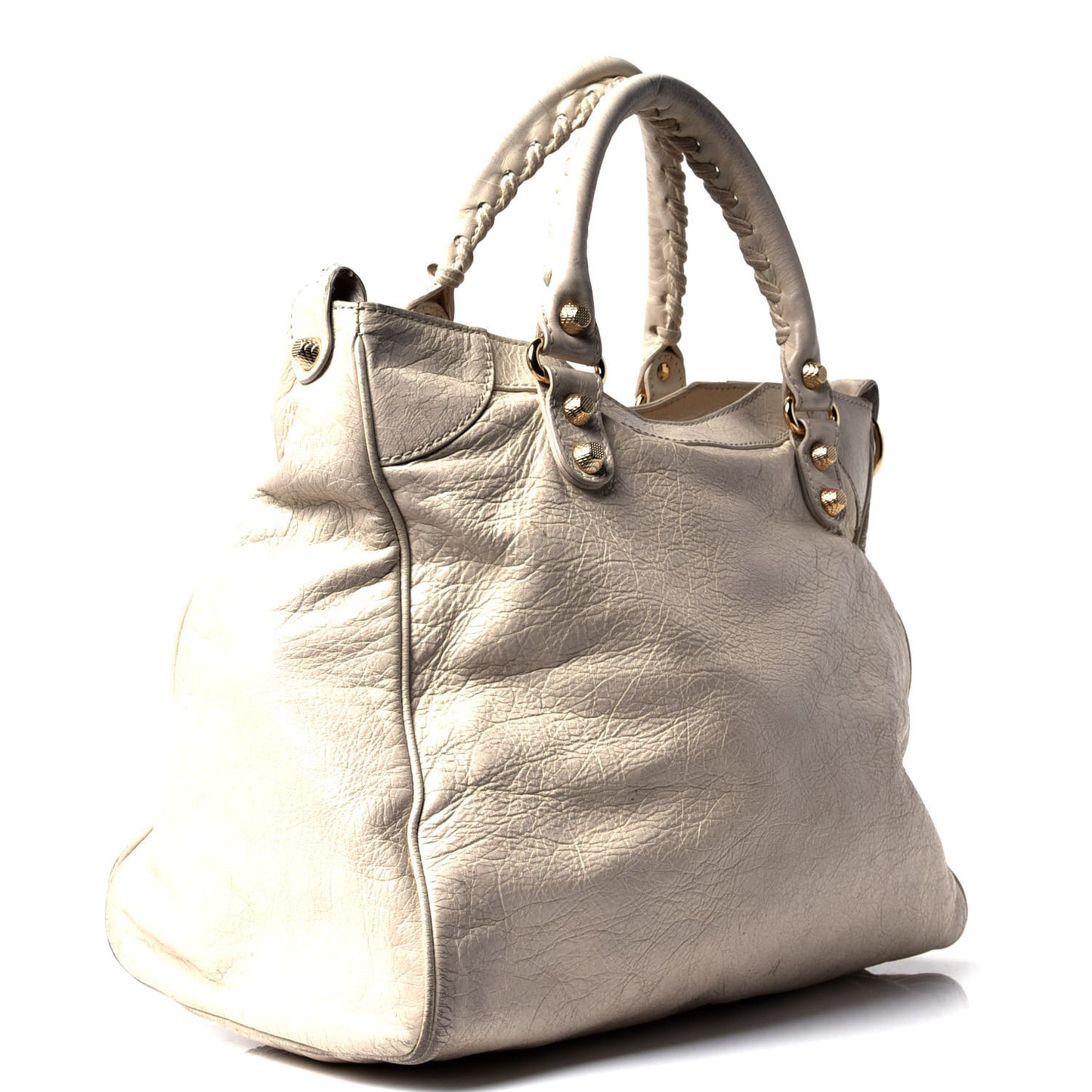 Agneau Giant 12 Gold Hardware Velo Blanc Creme Light Craie