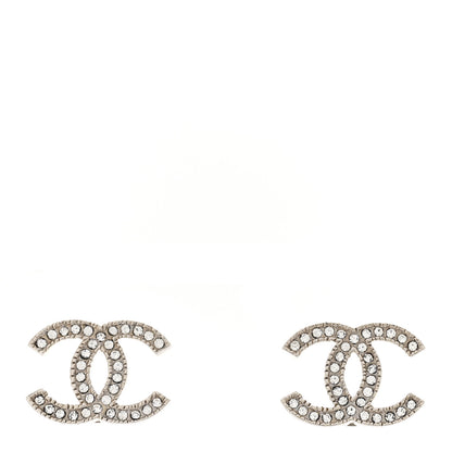 Chanel Crystal CC Earrings Silver 2 of 10
