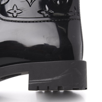 Louis Vuitton Rubber Embossed Monogram Drops Flat Half Boots 38 Black 8 of 10