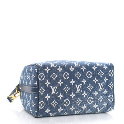 Louis Vuitton Monogram Jacquard Denim Speedy Bandouliere 25 Bleu 4 of 9