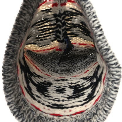 Chanel Wool Shearling CC Beanie Hat Grey Black Red 3 of 4