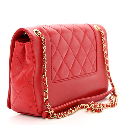 Chanel Sheepskin Quilted Medium Vintage Mademoiselle Flap Red 3 of 12