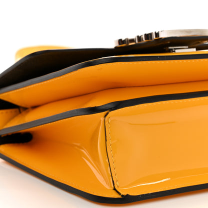 Fendi Vitello Vernice Mou Karligraphy Crossbody Bag Giallo 9 of 12