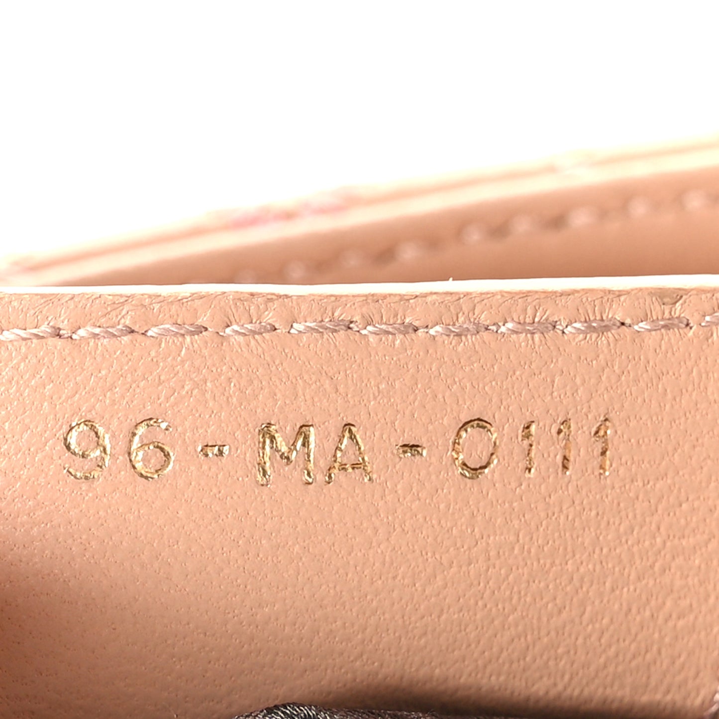 Lambskin Cannage Contrast Stitch Medium Lady Dior Beige