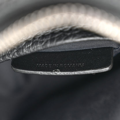Burberry Pebbled Calfskin Logo Embossed Thornton Messenger Bag Black 8 of 15