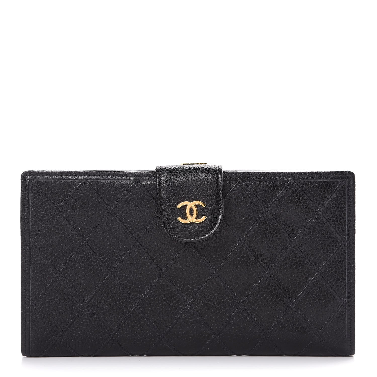 Chanel Caviar Stitched French Wallet Black 1 of 12
